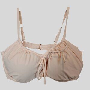 Shade & Shore Womens 36D Light Pink Underwire Bikini Top Adjustable Straps Tie
